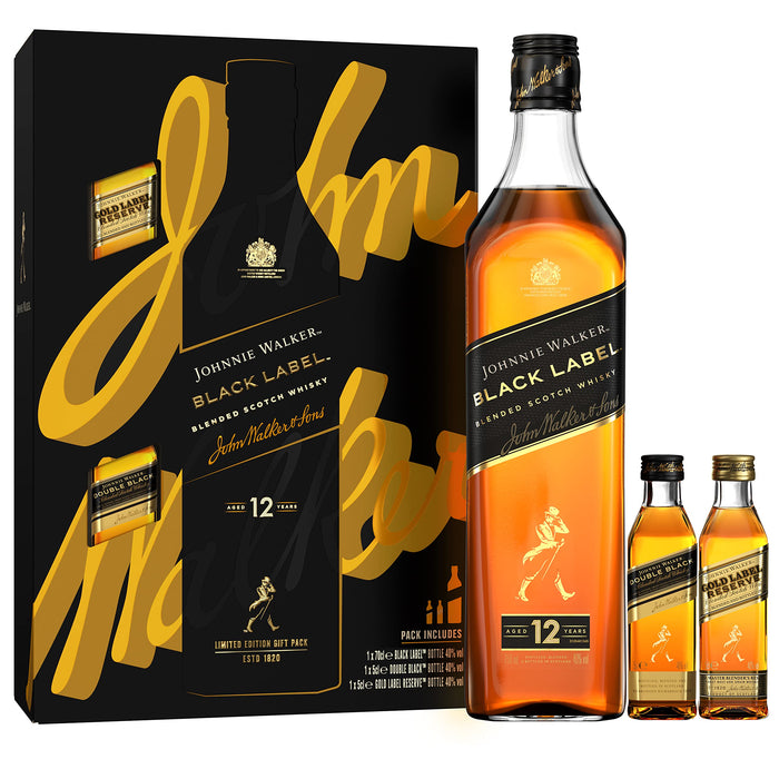 Johnnie Walker Black Label Gift Pack FY23 Blended Scotch Whisky 700 ml  Johnnie Walker