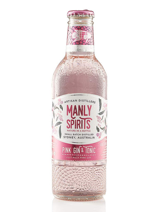Manly Spirits Ready to Drink Lilly Pilly Pink Gin & Tonic Sugar Free Carton, 275 ml (Pack Of 24)  Manly Spirits