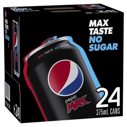 Pepsi Max No Sugar Soda 375ml Cans Non-Alcoholic Beverages Carlton United Breweries