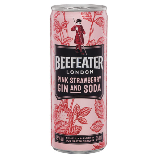 Beefeater Pink Gin and Soda, 250 ml (Pack of 4)  Beefeater