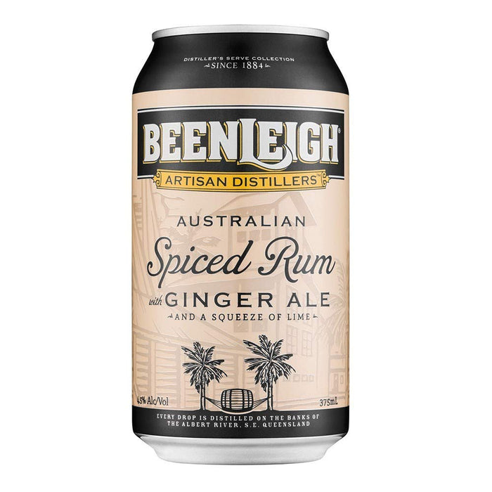 Beenleigh Artisan Distillers Australian Spiced Rum with Bickford & Sons Ginger Ale & Lime, 375 ml (Pack Of 4)  Beenleigh Artisan Distillers
