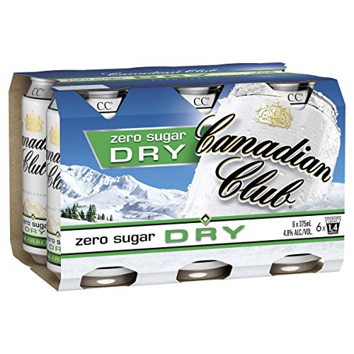 Canadian Club Whisky & Zero Sugar Dry Cans 6 Pack 375mL, 375 ml (Pack Of 6)  Canadian Club