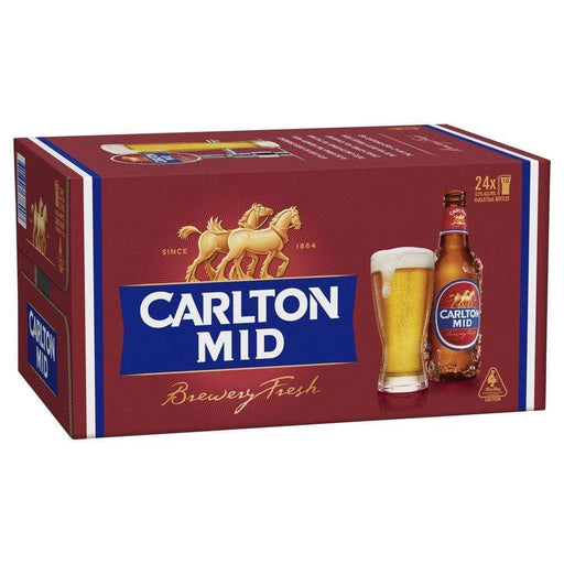 Carlton Mid 375ml Bottles Beer Carlton United Breweries