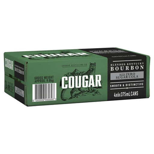 Cougar Bourbon & Zero Case 375ml Cans Spirits Carlton United Breweries