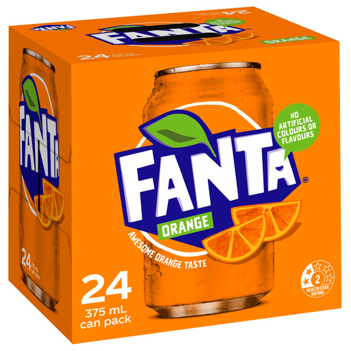 Fanta Orange Soft Drink Multipack Cans 24 x 375 ml  Fanta