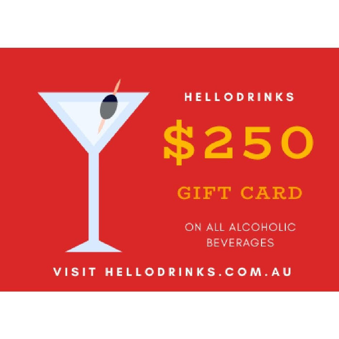 Gift Card - Alcohol Gifting - $250 Gift Cards HelloDrinks