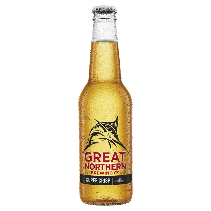 Great Northern Super Crisp Lager, Smooth & Refreshing Finish, 3.5% ABV, 330mL (Case of 24 Bottles)  GREAT NORTHERN BREWING CO
