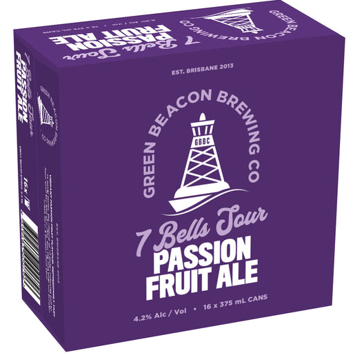 Green Beacon 7 Bells Passion Fruit Sour 4x4 x 375mL Cans Beer Green Beacon