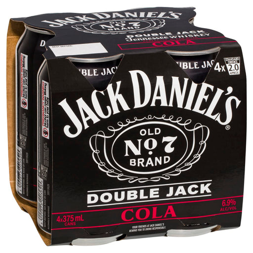 Jack Daniel's Double Jack Whiskey & Cola, 6.9%, 4 x 375ml Cans, 4 pack  Visit the Jack Daniel's Store