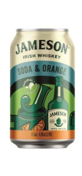 Jameson Irish Whiskey Soda and Orange Can 6x375ml  Jameson