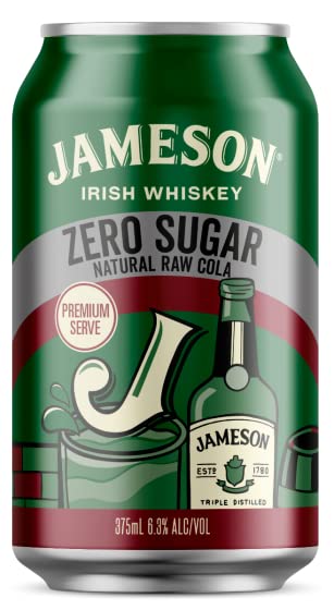 Jameson Irish Whiskey Zero Sugar Cola Can 4x375ml  Jameson