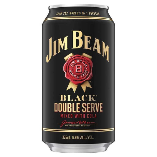 Jim Beam Black Double Serve Bourbon and Cola Cans 375mL Premix Jim Beam