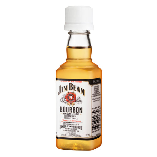 Jim Beam Straight White Bourbon Whiskey 50 ml (Pack of 120)  Jim Beam White Label