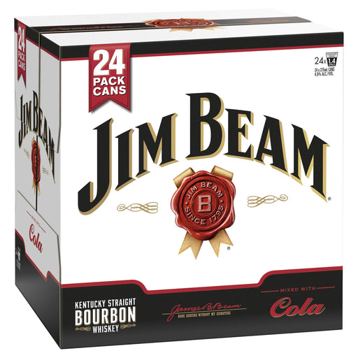 Jim Beam White Label Bourbon & Cola Cans 24 Pack 375mL, 375 ml  Jim Beam