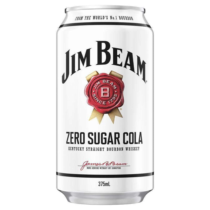 Jim Beam White Label Bourbon & Zero Sugar Cola Cans 10 Pack 375mL Premix Jim Beam