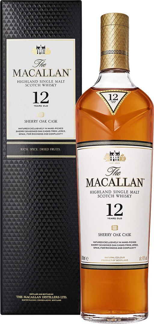Macallan 12 Years Old Sherry Oak Whisky, 700 ml  The Macallan