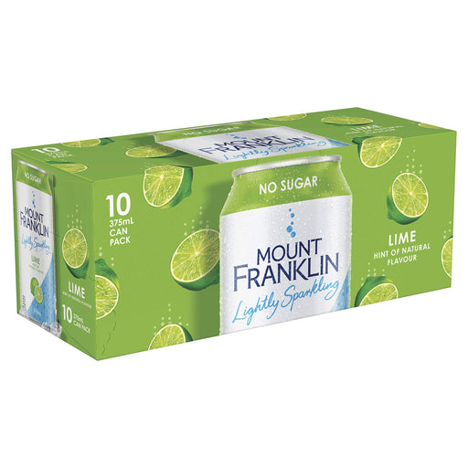 Mount Franklin Lightly Sparkling Water Lime 10 x 375ml Cans  Visit the Mount Franklin Store