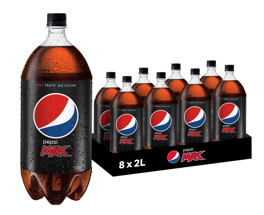 Pepsi Max Cola Soft Drink, 8 x 2L  Visit the Pepsi Store