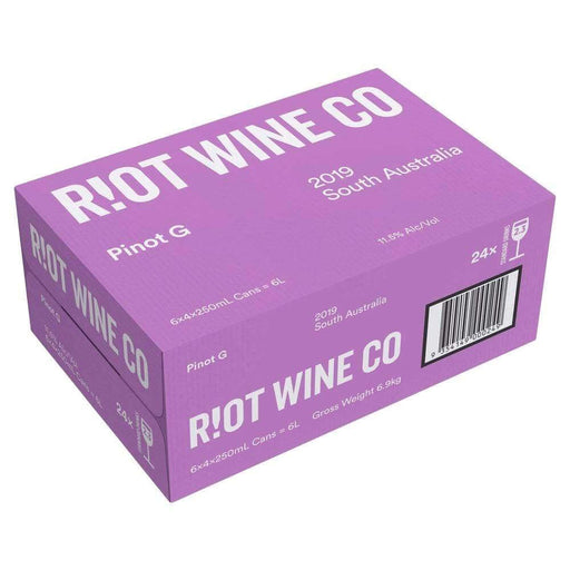 Riot Wines Pinot Gris 2019 Case 250ml Cans Beer Carlton United Breweries
