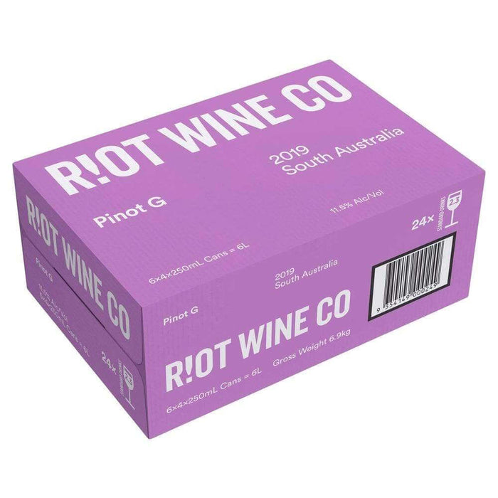 Riot Wines Pinot Gris 2019 Case 250ml Cans Beer Carlton United Breweries