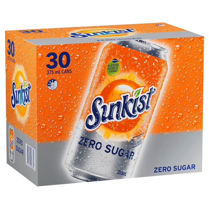 Sunkist 375 ml X 30 Can Cube Zero Sugar  Sunkist