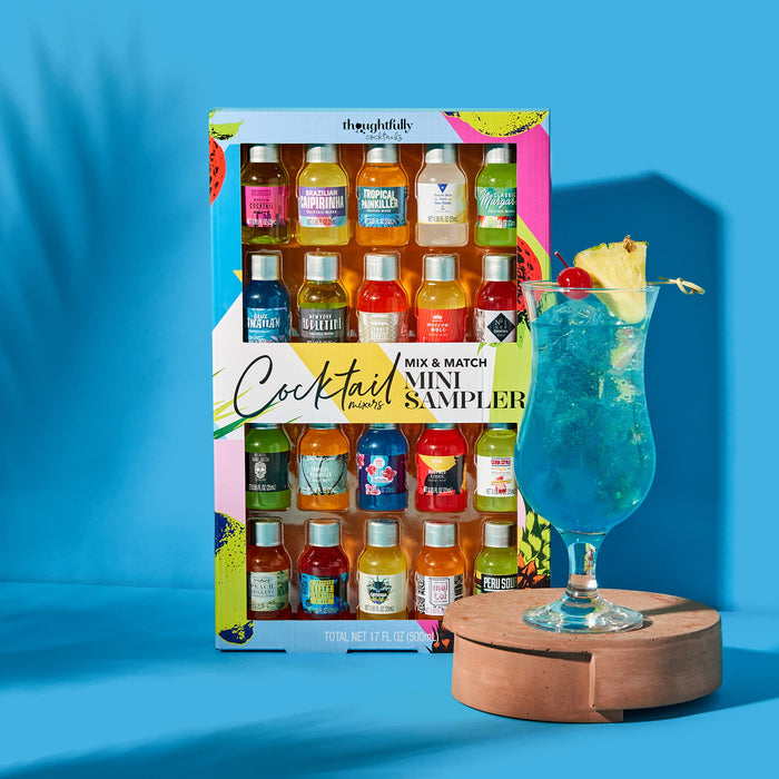 Thoughtfully Cocktails, Mix and Match Cocktail Mixer Mini Sampler, Flavours Include Appletini, Blue Hawaiian, Margarita and More, Pack of 20 (Contains NO Alcohol)  Visit the Modern Gourmet Foods Store