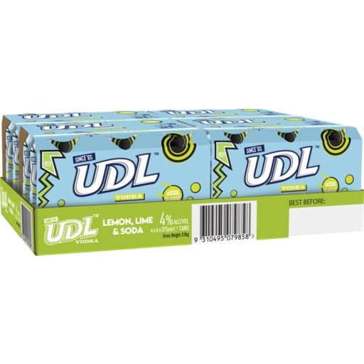UDL Lemon Lime and Soda Vodka 375 ml Cans (Pack of 24)  UDL