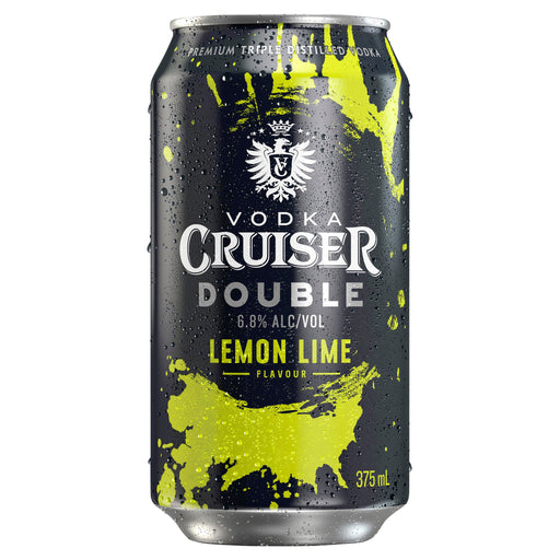 Vodka Cruiser Double Lemon Lime 6.8% 24 x 375mL Cans Spirits Vodka Cruiser