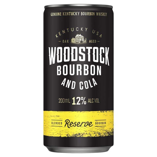 Woodstock Bourbon & Cola Cans 200ml American Whisky Woodstock