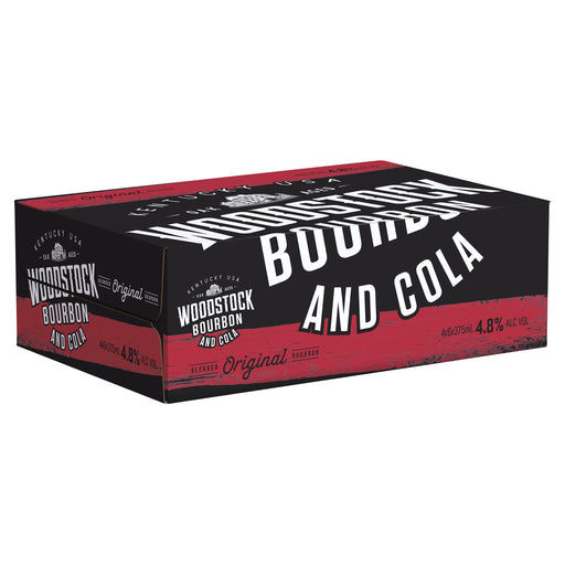 Woodstock Bourbon & Cola, Full-Bodied Mixed Drink, 4.8% ABV, 375mL (Case of 24 Cans)  Woodstock