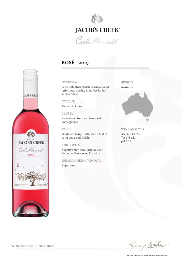 Jacob's Creek Cool Harvest Shiraz Rose, 750ml (Pack Of 6)