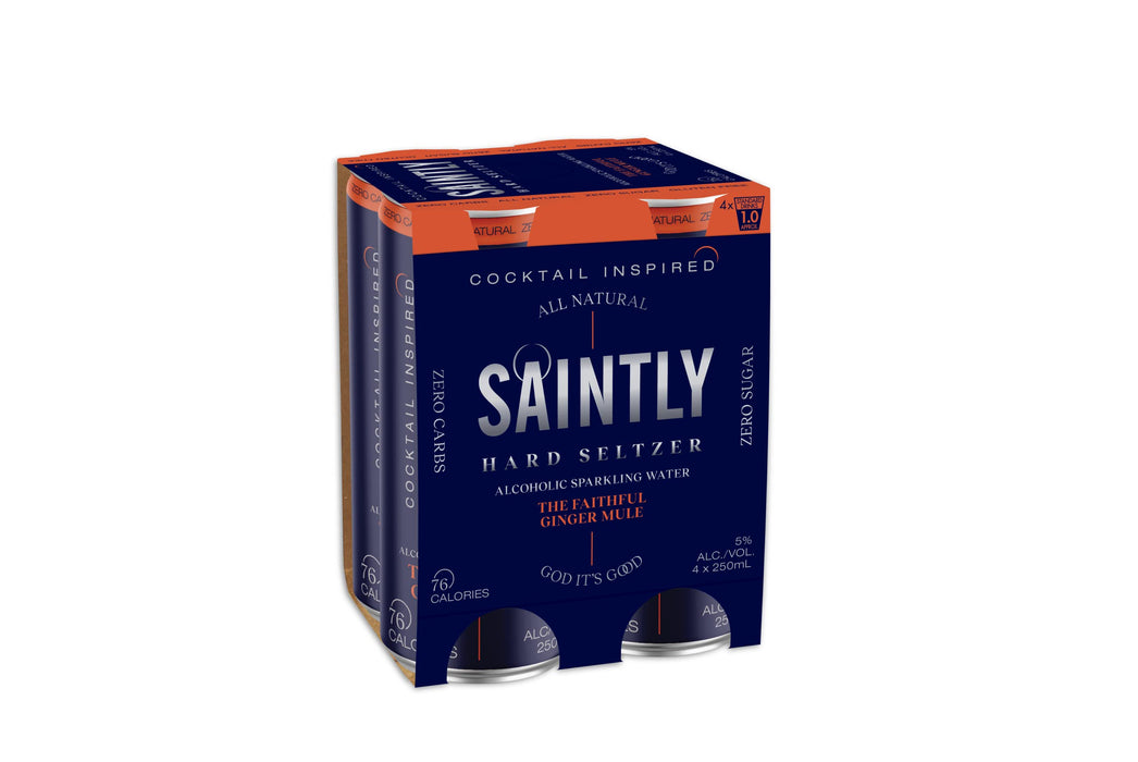 Saintly Seltzer The Faithful Ginger Mule cans 250ml x 4  Saintly