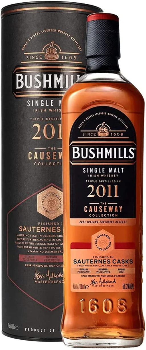 Bushmills 2011 Sauternes Cask Finish Causeway Collection Single Malt Irish Whiskey 700mL  Bushmills