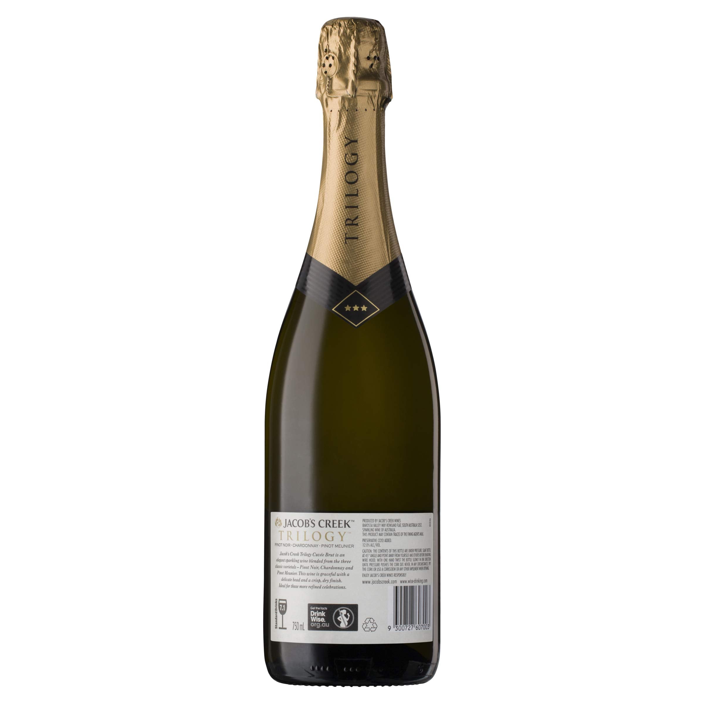 Jacob's Creek Trilogy Cuvee Brut Sparkling Wine, 750ml (Pack Of 6)