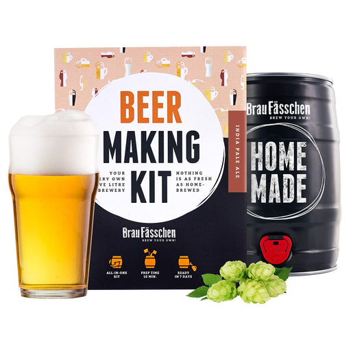 BrewBarrel Home Brew Beer Kit - IPA In A 5-Litre Keg - Ready In 7 Days - Gifts for men - Birthday gift for him Braufässchen  BrewBarrel