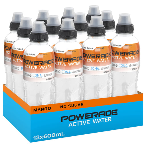 Powerade Active Water Mango Multipack Sipper Cap Bottles 12 x 600mL  Visit the POWERADE Store